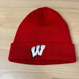 Wisconsin Badgers Hat Winter Beanie Mens Red Knit Fan Favorite